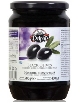 Delphi Маслины с косточкой в рассоле в стекле 700г