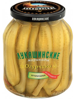 Огурчики Лукашинские бутербродные по-Европейски 670гр. Продаётся упаковками 6-банок