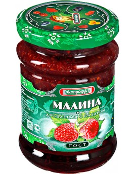 Малина "Экопродукт" дроблённая с сахаром 340гр