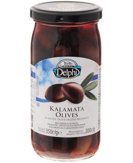 Delphi Маслины с косточкой Каламата в рассоле, 350 г