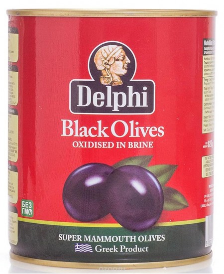 Delphi Маслины с косточкой в рассоле Super Mammouth 91-100, 820 г