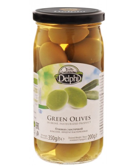 Delphi Оливки с косточкой в рассоле, 350 г