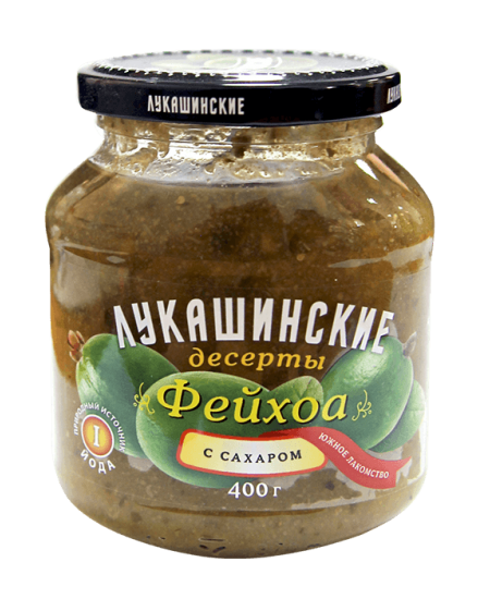 Фейхоа Лукашинские десерты с сахаром Южное Лакомство 450г. Продаётся упаковками 6-банок. 