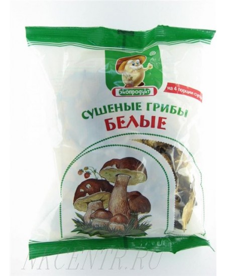 Грибы ЭКОПРОДУКТ белые сушёные 50гр