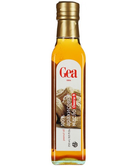 Масло Gea арахисовое 100%, 250 мл в стекле