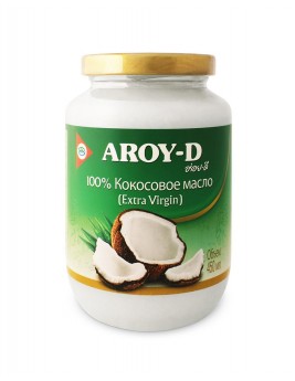 Кокосовое масло Aroy-D Extra Virgin стекло 450 мл Индонезия