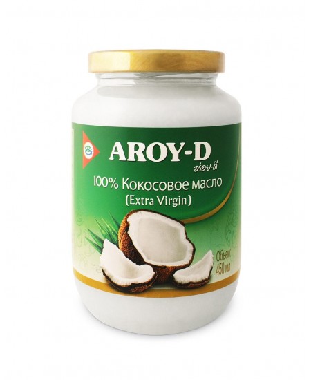 Кокосовое масло Aroy-D Extra Virgin стекло 450 мл Индонезия