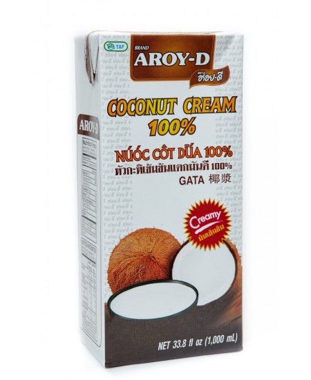 Кокосовые сливки "AROY-D" 70% в тетро паке (жирность 20-22%) 1литр