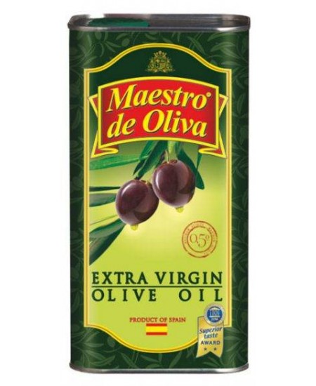 Maestro de Oliva масло оливковое Extra Virgin в ж/б 1 литр 