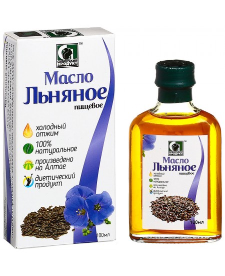 Масло нерафинированное пищевое льняное "Сибирское" 100мл