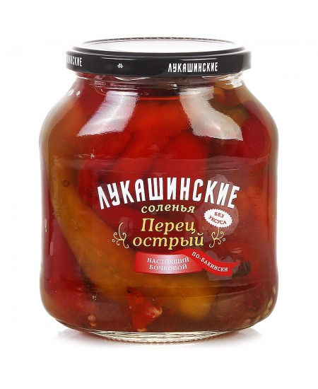 Перец Лукашинские острый по-Бакински 670гр. Продаётся упаковками 8-банок. 