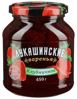 Варенье Лукашинские клубничное, 450г  Продаётся упаковками 6-банок.