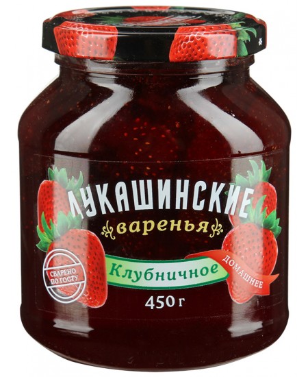 Варенье Лукашинские клубничное, 450г  Продаётся упаковками 6-банок.
