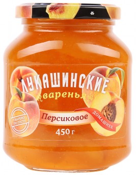 Варенье Лукашинские персиковое, 450г Продаётся упаковками 6-банок.